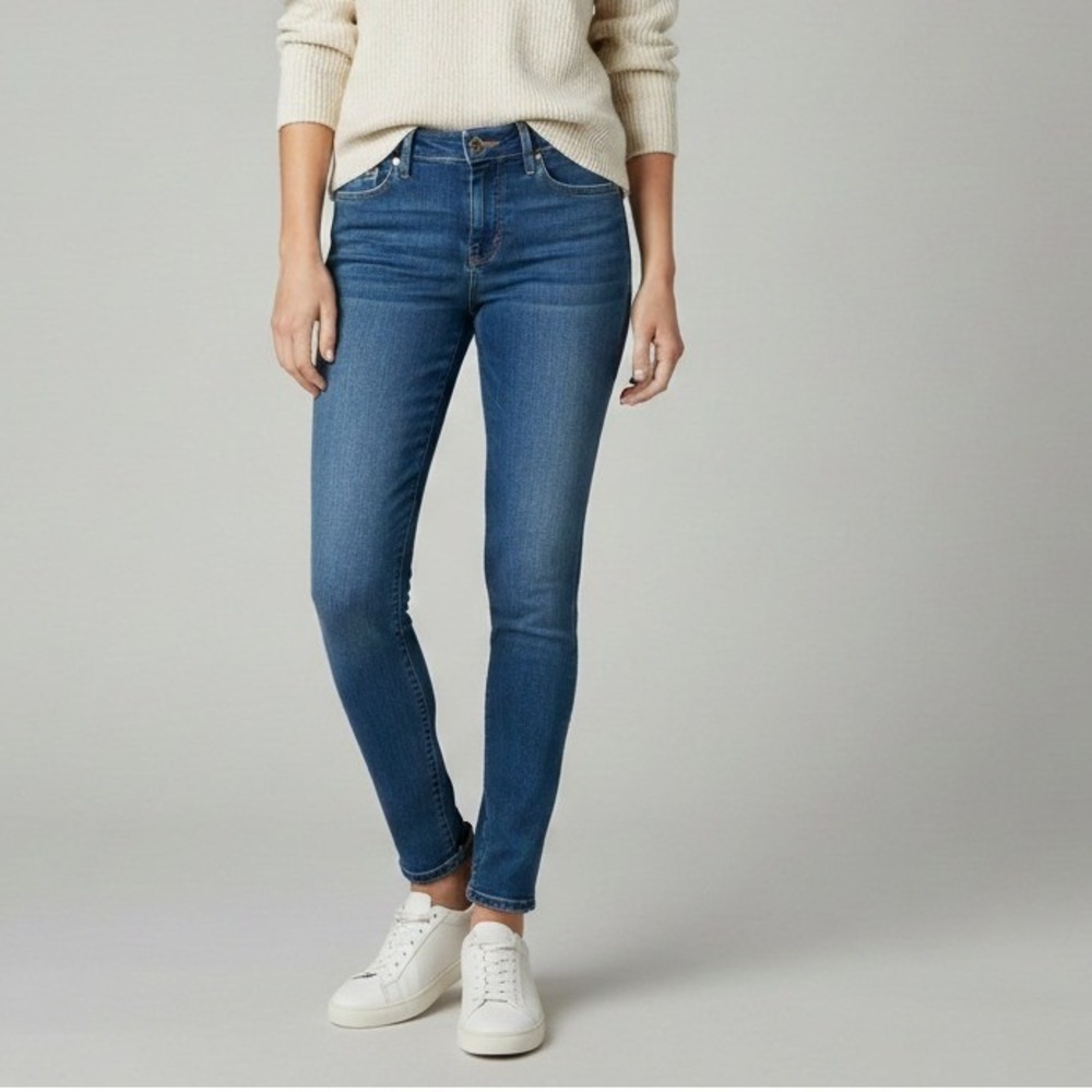 Frame Le Skinny de Jeanne Crop Size 26 Women Blue Stretch Denim Jeans